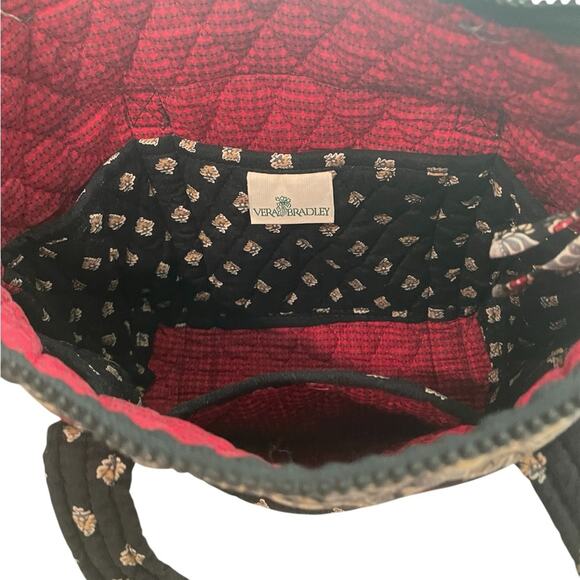VERA BRADLEY Quilted Tote – Black/Red Floral – Lightweight, Washable, Boho Gift - Picture 9 of 10